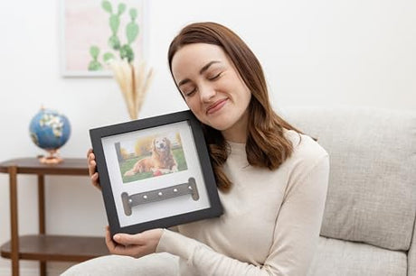 PAWCEPTIVE Dog Memorial Picture Frame with 5 Display Options- Dog Collar Memorial Frame Gift - Cat or Dog Pet Loss Gift for a Grieving Friend - Pet Remembrance Gift and Sympathy Photo Keepsake PAWCEPTIVE