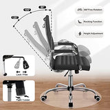 Shahoo PU Leather Office Chair, Mid-Back Chairs, Executive Swivel Armchair for Conference Room, Home Offices, Black Shahoo