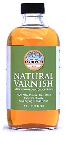 Natural Earth Paint Varnish | Natural | Non-Toxic | Wood Finish | Clear Coat | 8oz | Dries Clear NATURAL EARTH PAINT ECO-FRIENDLY PAINT KITS
