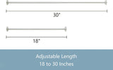 TYRON 2 Pack Screwed Sash Curtain Rod Adjustable 18-30 Inch, 3/8 In. Diameter, French Door Curtain Rods (Nickel) TYRON TYRON