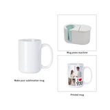 PYD Life 8 Pack 15 OZ Sublimation Ceramic Mugs Blanks Coffee Mugs White Photo Cups Bulk for Cricut Mug Press Print PYD Life
