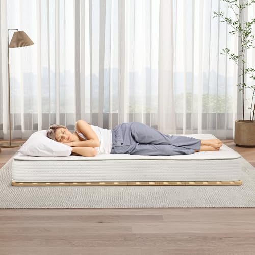 DoCred Solid Pine Wood Foldable Slatted Bed, Japanese Floor Bed Frame Moisture-Proof, Beds Plate for Japanese Floor Futon Mattress, Guest Tatami Mat, Floor Sleep Bedding,Twin DoCred