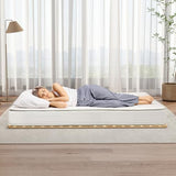DoCred Solid Pine Wood Foldable Slatted Bed, Japanese Floor Bed Frame Moisture-Proof, Beds Plate for Japanese Floor Futon Mattress, Guest Tatami Mat, Floor Sleep Bedding,Twin DoCred