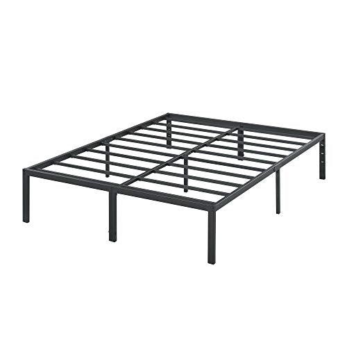 Olee Sleep 18 Inch Heavy Duty Steel Slat Anti-Slip Support, Easy Assembly Platform Bed Frame, Noise Free Steel Mattress Foundation, Maximum Storage, No Box Spring Needed, Black, Cal King Size Olee Sleep