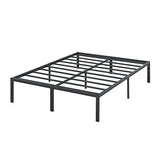 Olee Sleep 18 Inch Heavy Duty Steel Slat Anti-Slip Support, Easy Assembly Platform Bed Frame, Noise Free Steel Mattress Foundation, Maximum Storage, No Box Spring Needed, Black, Cal King Size Olee Sleep