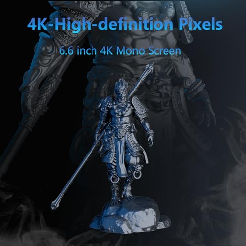 OLAPRIN Resin 3D Printer, 4K Resolution, Equipped with 6.6 Inch Monochrome Screen, 145x90x150mm Build Volume Printing Size, Higher Resolution Resin Printer OLAPRIN