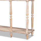 Baxton Studio Hallan Classic and Traditional French Provincial Rustic Whitewashed Oak Brown Finished Wood 3-Drawer Console Table Baxton Studio