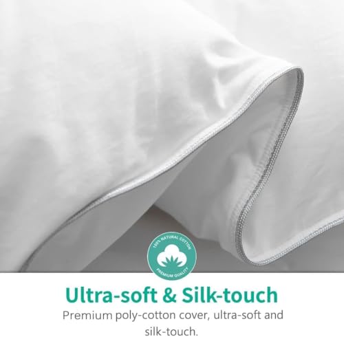 APSMILE Lightweight King Size Down Feather Fibers Comforter, Fluffy Duvet Insert for Warm/Hot Sleepers - Ultra-Soft High Fill-Power Hotel Collection Comforter, 39 Oz Duvet Blanket(White, 106"x90") APSMILE