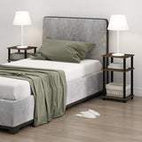 Furinno Just 3-Tier Turn-N-Tube Open Storage Nightstand, 1-Pack, Plastic Poles, Columbia Walnut/Black Furinno