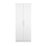 Homy Casa Inc 2-Door Wardrobe Armoires with Hanging Rod/Shelves/Lock, Bedroom Freestanding Clothes Closet Big Storage Cabinet, 29.6'' W x 17.7''D x 72'' H, White Homy Casa Inc