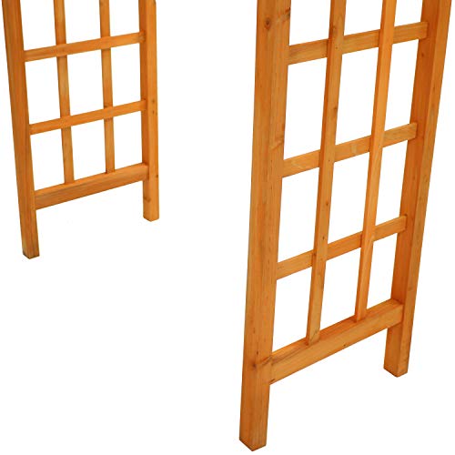 Sunnydaze 78-Inch Wooden Garden Arbor Walkway Wedding Arch - Durable Wood with Weather-Resistant Wood Finish Sunnydaze