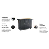 Pemberly Row Modern/Contemporary Wood Kitchen Cart in Black Pemberly Row