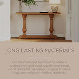 Maven Lane Arthur Traditional Rectangular Accent Console Table for Small Spaces and Front Door Entrance Hallway in Antiqued Natural Finish Maven Lane