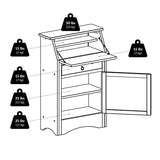 Winsome Wood Regalia Home Office, Walnut, Secretary Desk Winsome