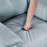 Lexicon Swivel Glider Recliner Chair, Comfy Nursery Glider, Top Grain Leather Match Recliner, Manual Reclining Chair for Living Room/Office/Apartment, Blue Lexicon