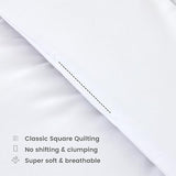 SLEEP ZONE Twin/Twin XL Size Comforter Set Duvet Insert, Down Alternative Reversible Comforter, Lightweight, Soft and Breathable Bedding All Season, Square Quilting White SLEEP ZONE