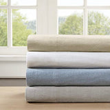 Comfort Spaces Cotton Flannel Sheets Queen Size, Ultra Soft Flannel Sheet Set with 14" Elastic Pocket , Breathable Warm Flannel Bedding, Grey Solid 4 Piece Comfort Spaces