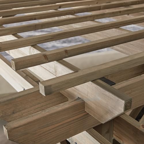 Backyard Discovery Somerville 14 x 10 All Cedar Pergola, Durable, Quality Supported Structure, Snow and Wind Supported, Rot Resistant, Electrical Outlet with USB, Deck, Garden, Patio Backyard Discovery