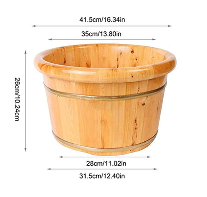 QUANMAKJ Wooden Foot Basin,Solid Wood Foot Tub, Pedicure Bowl Spa Massage Cedar Pedicure Barrels Household Foot Bath Barrel，with lid with Massager… - WoodArtSupply