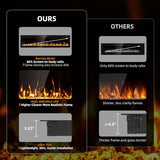 Eueiriup 2025Newly Upgraged 72 inch Ultra Thin Electric Fireplace Inserts and Wall Mounted with Remote Control & Touch Screen 1500W Fireplace Heater with Timer Eueiriup