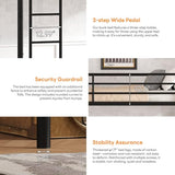 NestLude Metal Bunk Bed Twin Over Twin with Ladders & Guardrail, Industrial Beds Frame Heavy Duty 2 in 1, Space-Saving for Bedroom, Dormitory (Black) NestLude