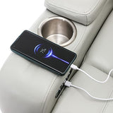 Merax Power Motion Recliner with USB Charging Port and Hidden Arm Storage, Home Theater Seating with Convenient Cup Holder Design,and Stereo(Light Grey)