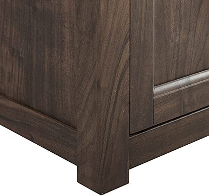 Crosley Furniture Camden Corner Fireplace TV Stand for 50+ inch TVs, Entertainment Center with Storage Shelves, Dark Walnut