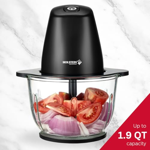 Holstein Housewares Electric Food Chopper – 1.9 QT, 8 Cup, Black, High-Powered Mini Food Processor for Chopping, Dicing & Blending, Compact & Easy to Use for Quick Meal Prep 250W Holstein Housewares