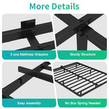 FviMzailon Full Size Floating Bed Frame - Metal Platform Bed with Smart LED Lights & Charging Station, No Box Spring Needed FviMzailon