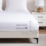 3 Piece Washed Ultra Soft Twin Bed Sheet Set,16inches Deep Pocket White Fitted Sheet Twin Size & Flat Sheet & Pillowcase, Prewashed Brushed Microfiber - Breathable, Fade Resistant,Easy Care Ranunculus