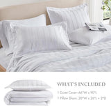 Madison Park Essentials Striped Duvet Cover Set Twin/Twin XL, Modern Minimalist Bedding Set with Premium Jacquard Stripe, 2 Pieces Duvet Cover Reversible with Zipper Closure & Corner Ties,White Madison Park Essentials