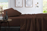 True Luxury 1000-Thread-Count 100% Egyptian Cotton Bed Sheets, 4-Pc King Dark Brown Sheet Set, Single Ply Long-Staple Yarns, Sateen Weave, Fits Mattress Upto 18'' Deep Pocket Comfort Sheets