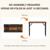 TEMI Small Computer Desk Folding Table - 35.8" Foldable Office Desk, No Assembly, Perfect for Small Spaces in Bedroom, Dorm, or Apartment, Portable Mini Desk or Study Table with Compact Design, Brown TEMI