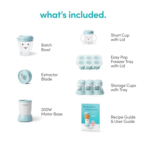 NutriBullet NBY-50100 Baby Complete Food-Making System, 32-Oz, White, Blue, Clear NutriBullet