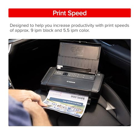 Canon PIXMA TR160 Wireless Portable Printer, 50-Sheet Paper Tray and 1.44" Display Canon