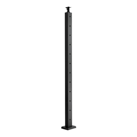 VEVOR 4 Pack Cable Railing Post, 42"x2"x2" Level Drilled Deck Railing Post, SUS304 Stainless Steel Black Cable Railing System Kit for Indoor Outdoor Deck Balcony, 4JZLGZXHS106URZU0001V0 VEVOR