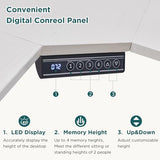 RedLemon 60 Inches L Shaped Electric Standing Desk, Height Adjustable Corner Gaming Desk with Drawers, Keyboard Tray, Power Outlets & LED Lights, Computer Desk with Monitor Shelf, Dark Walnut RedLemon