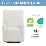 Delta Children Nest Nursery Swivel Recliner - Fabric is GREENGUARD Gold Certified and Oeko-TEX Standard 100 - Upholstered in a Unique Chenille Yarn for Blanket Like Softness, Oyster