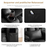 SAMERY Power Recliner Chair with Massage and Heat, Zero Wall Hugger Recliners Sofa Chair for Small Spaces, Theater Seating RV Sofa with LED Surround Lighting/USB/Cup Holders, Faux Leather, Black