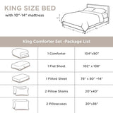 Andency Linen Comforter King Size - 7 Pieces Bed in a Bag King Bedding Comforter Sets, Summer Plain Soft Lightweight Comforter with Fitted Sheets, Flat Sheets, Pillowcases & Shams Andency