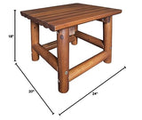 Leigh Country Amber Log Perch Handcrafted Hardwood Acacia Small Rectangular Accent Side End Table for Outdoor, Patio, and Garden, Brown Leigh Country