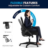 Flash Furniture Porter High Back Black Mesh Ergonomic Swivel Office Chair with Black Frame and Flip-up Arms Flash Furniture