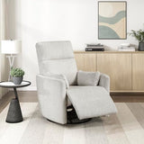 Lexicon Upholstered Swivel Recliner Chair - 360 Swivel Accent Chair Nursery Glider, Manual Recliner with Pull Handle, Microfiber, 2 Pillows, Easy Pull-Handle for Living Room/Bedroom/Apartment, Beige