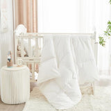 ROSE FEATHER Toddler/Travel/Crib Goose Down Comforter Duvet/Blanket Multifunctional,100% Organic Cotton & Washable Unisex Kids,All Season,White 47x60 ROSE FEATHER