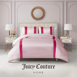 Juicy Couture Velvet Stripe on Satin Pink Twin/Twin XL Comforter Set - 2 Piece Luxury Bedding Ensemble Juicy Couture