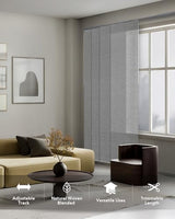 GoDear Design Adjustable Sliding Panel Hanging Room Dividers 45.8"- 86" W x 96" H, Extendable Vertical Blinds for Sliding Glass Doors, Closet Door Blinds Trimmable Fabric Panel Curtain Shades, Airo GoDear Design