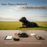 PLUSYYY Pet Fur Keepsake Keychain - Dog Hair & Cat Fur Memory Charm, Pet Memorial Gift for Dog and Cat Lovers (Black)