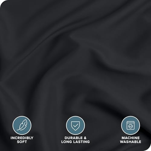Bare Home Bedding Duvet Cover Queen Size - Premium 1800 Super Soft Collection - Lightweight, Cooling Duvet Cover - Soft Breathable Bedding (Queen, Black) Bare Home
