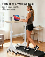 ErGear Small Standing Desk Adjustable Height, 6 Height Settings Up to 46.5″, Walking Pad Desk with Triangular Leg Design, Smooth Mobility with Lockable Wheels, Standing Desk for Walking Pad ErGear