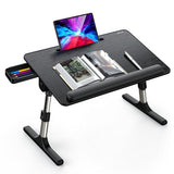 Besign LT07 Lap Desk [Extra Large], Adjustable Laptop Table, Portable Standing Bed Desk, Foldable Sofa Breakfast Tray, Notebook Computer Stand for Reading and Writing (Black) BESIGN